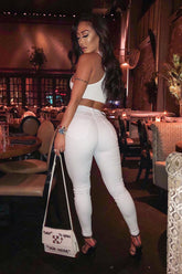 Super High Waist Denim Skinnies - White Ins Street